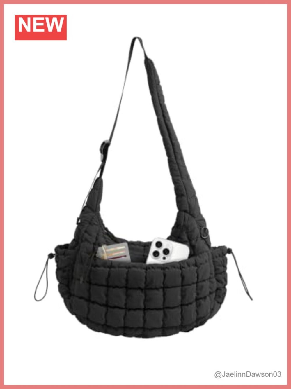 Quilted Nylon Puffy Hobo Tote Bag Crossbody Shoulder Purse Large Capacity